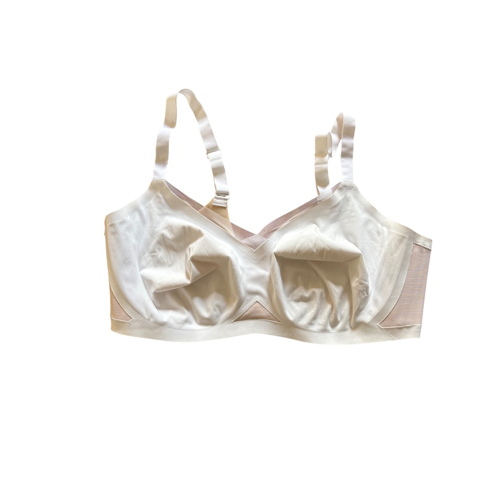 Honeylove Silhouette Bra White Sand Wire Free Unlined Mesh Size 2X 42C/D